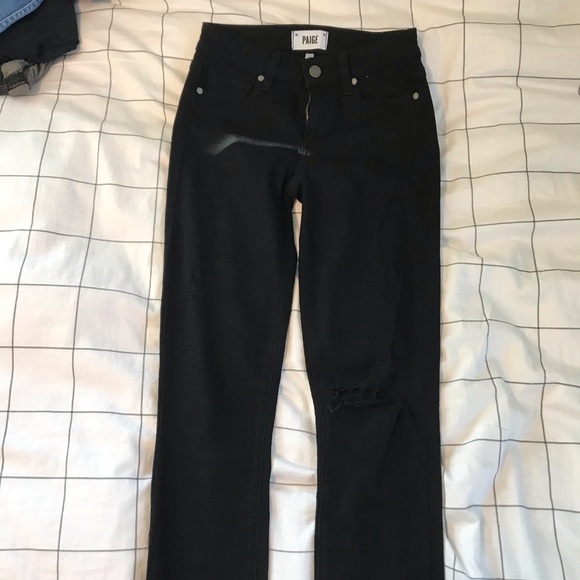 Paige black distressed stretchy denim jeans verdugo - Picture 5 of 8